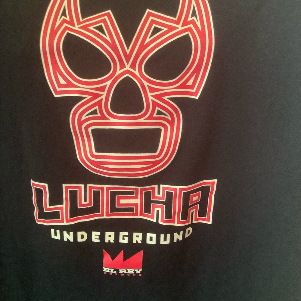 Lucha Underground Crew El Rey Logos Promotional T-shirt by Next Level Black